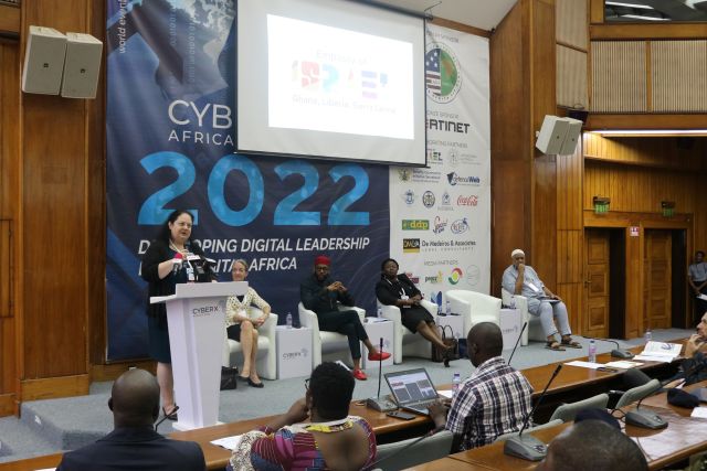 H. E. Shlomit Sufa addressing participants of CYBER X Conference 2022